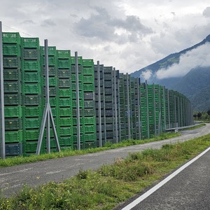 After 15km of orchards, the apple crates