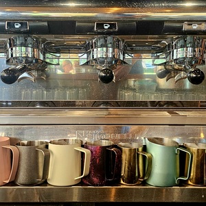 You know the coffee is good when you see the milk jugs