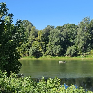 On our last day by the Sava, the first boat.
