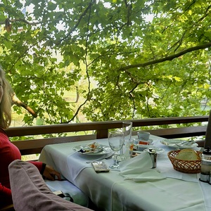 Glamorous breakfast by the river