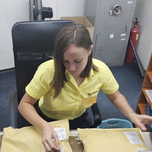 Sending back the failed sleeping mat and surplus stuff. Not cheap, but we save on weight and space.