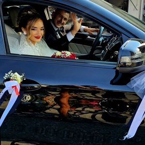 The bride, who kindly slowed the traffic for us