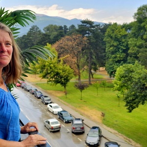 Lucky night for a hotel - it rained heavily for the first time in three months here