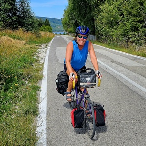 Ali starting to enjoy the hills